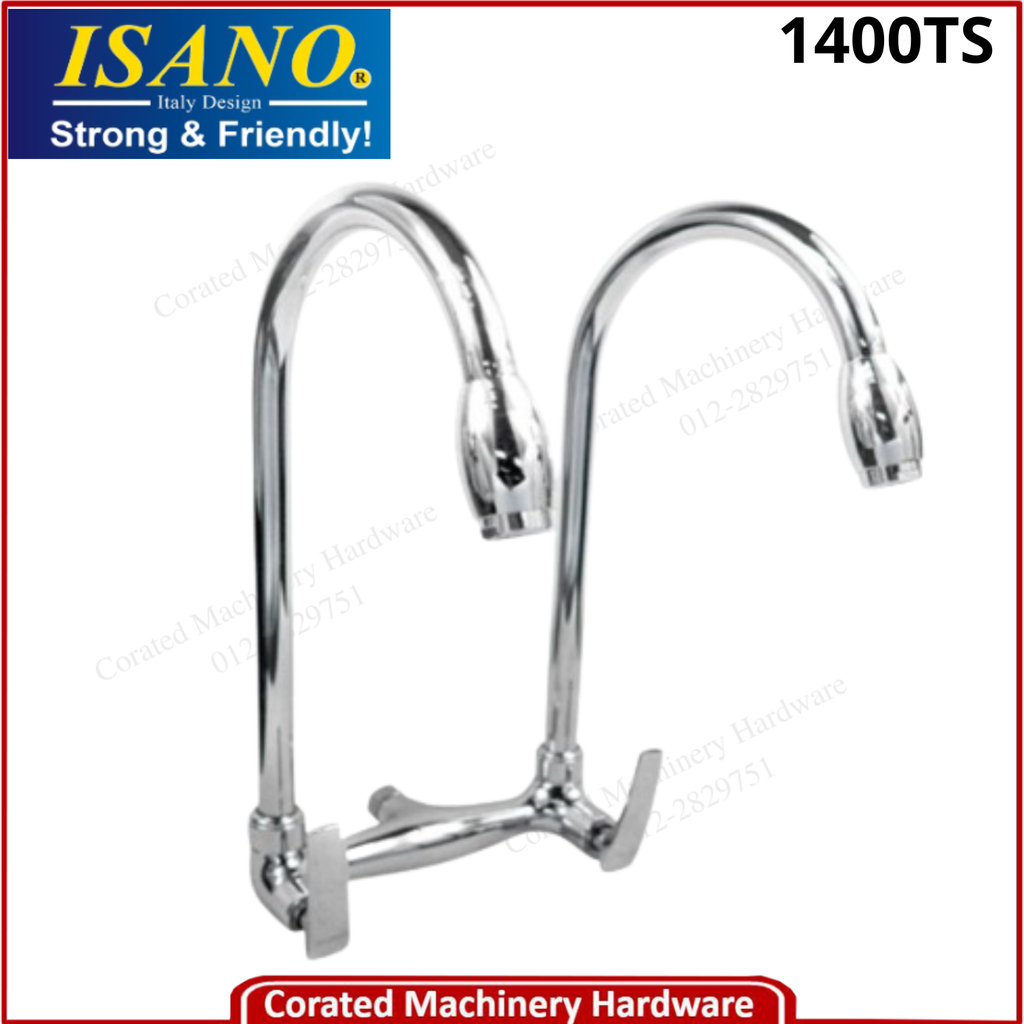 ISANO 1400TS1/2&quot; TWIN NECK TAP (WALL-TYPE)