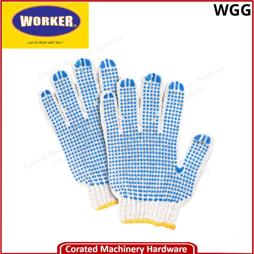WORKER WGG RUBBER COATED COTTON GLOVE
