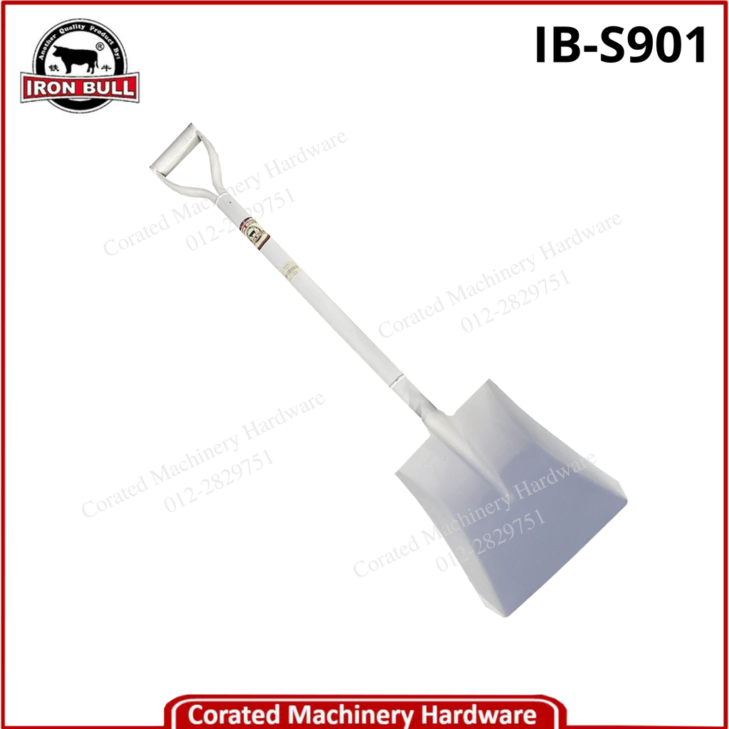 IRON BULL SQUARE &amp; POINTED SHOVEL (STEEL HANDLE)
