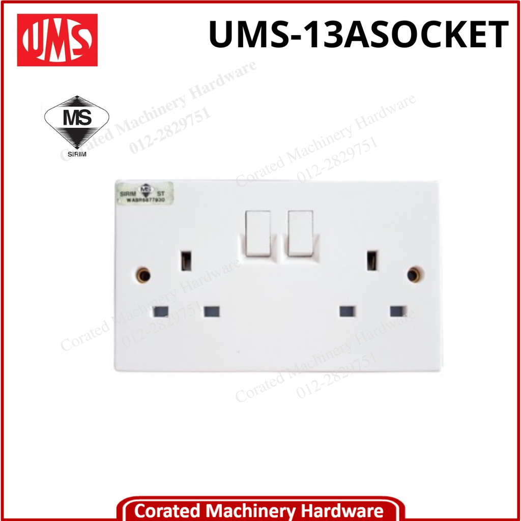 UMS 13A DOUBLE FLUSH SWITCH SOCKET