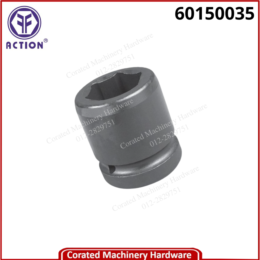 ACTION 1&quot; SQ. DR. METRIC IMPACT SOCKET 6-POINT