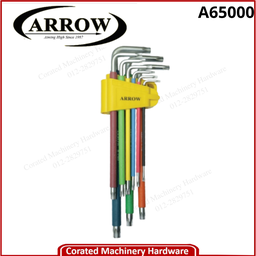[A65000] ARROW A65000 9PCS EXTRA LONG BALL TORX ANTI-SLIP COLOR GRIP