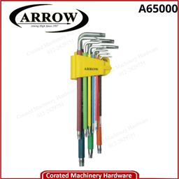 [A65000] ARROW A65000 9PCS EXTRA LONG BALL TORX COLOR GRIP