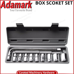 [ADM-BOX10PCS] ADAMARK 10PCS 1/2&quot; DRIVE BOX SOCKET SET ( 8-24MM )