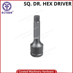 ACTION 1/2&quot; SQ. DR. STANDARD IMPACT HEX DRIVER